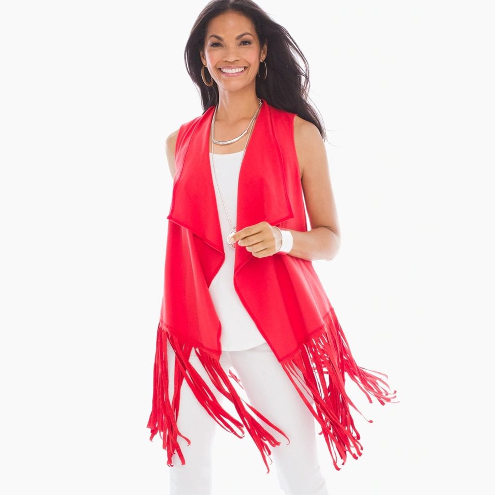 Chico's Natasha Fringe Vest